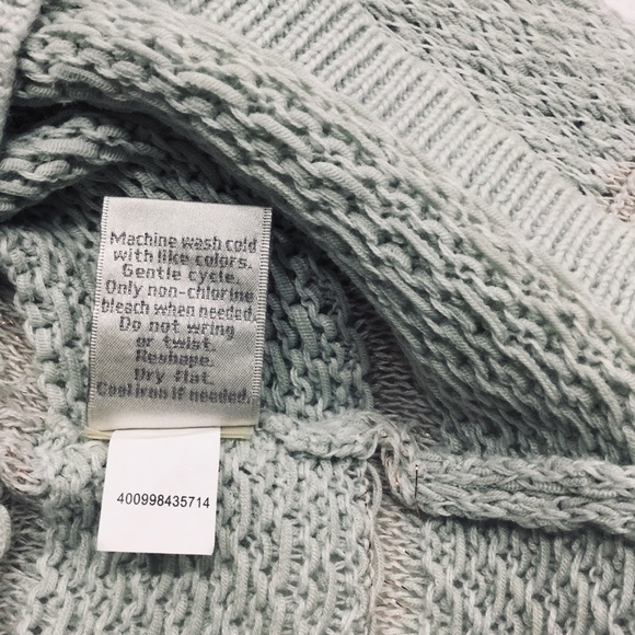 Lauren Conrad soft aqua, gold threads sweater, bow - Picture 7 of 8